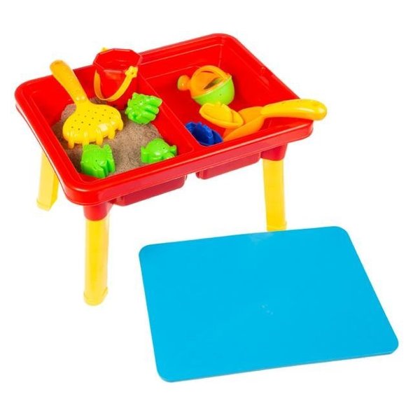 Hey Play Hey Play 80-TK036196 Water or Sand Sensory Table with Lid & Toys 80-TK036196